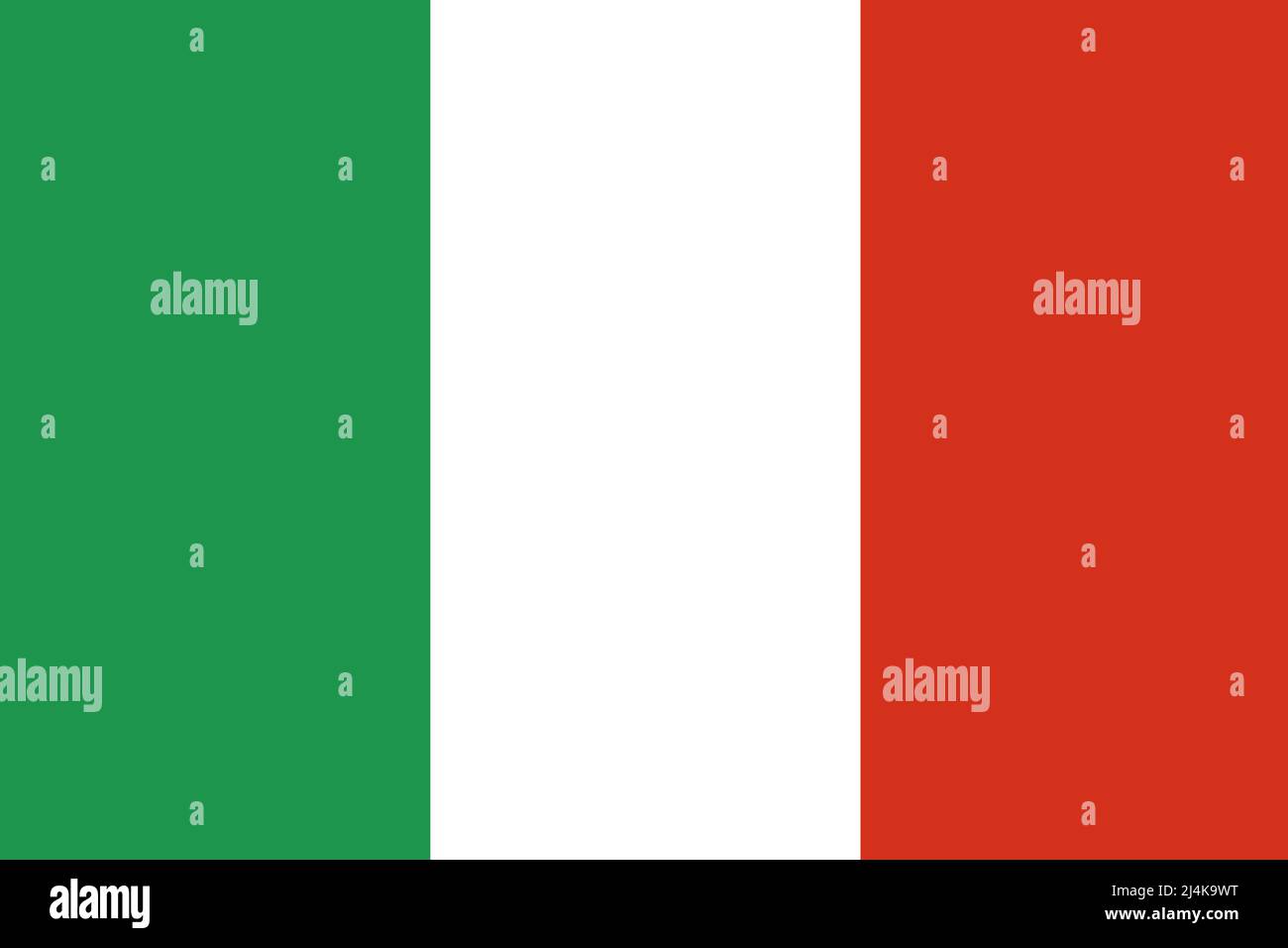 The green and white and red flag of Italy. Stock Photo
