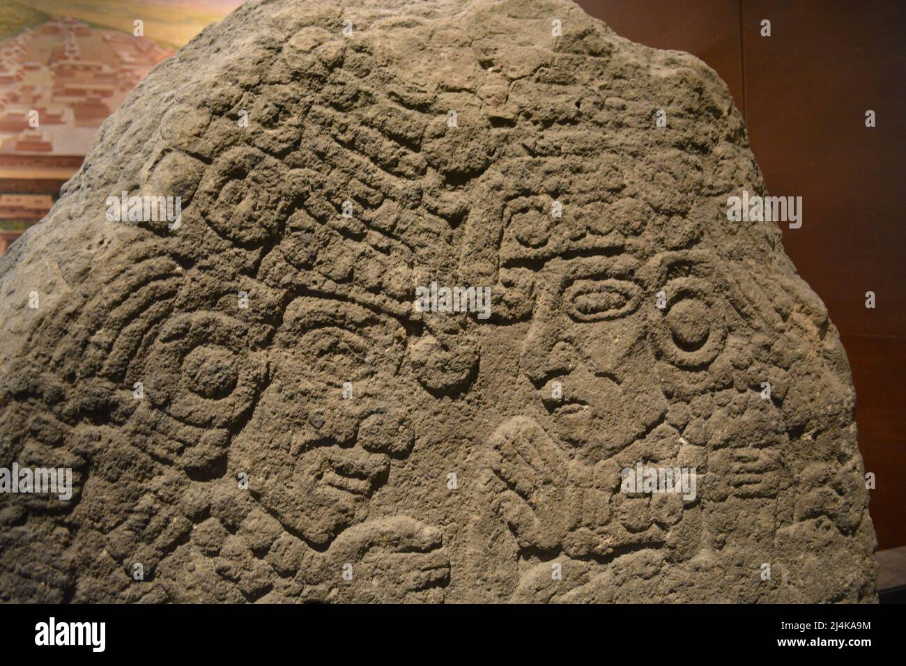 Zapoteca Culture Monte Alban, Two men talking Stock Photo