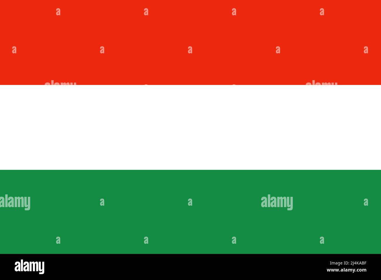 The red, white and green flag of Hungary. Stock Photo