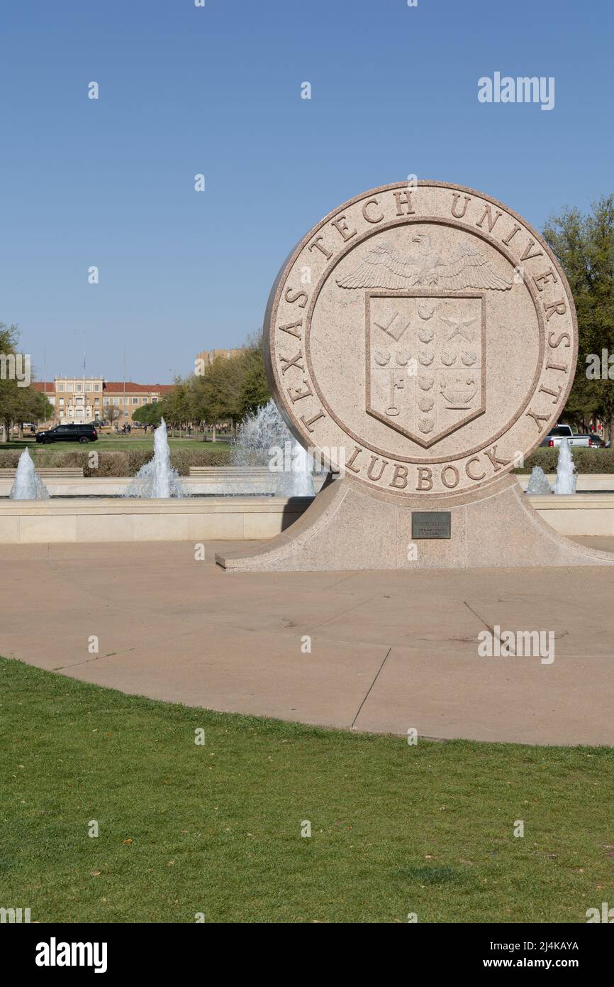 Landmark marking the entrance to Texas Tech University Stock Photo Alamy