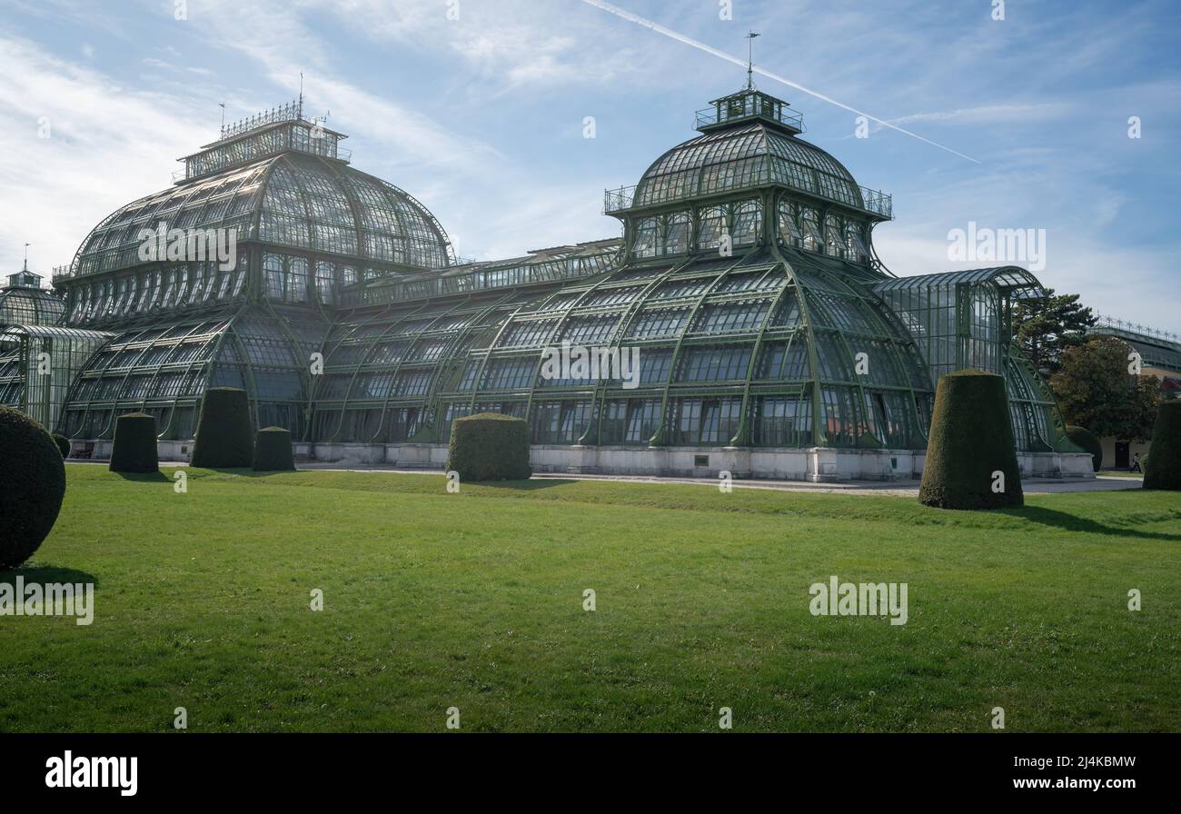 Palmenhaus Greenhouse at Schonbrunn Palace - Vienna, Austria Stock Photo