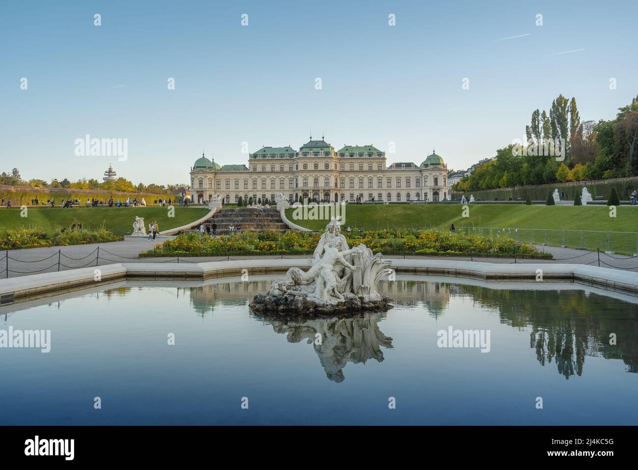 Belvedere Palace Fountains - Vienna, Austria Stock Photo