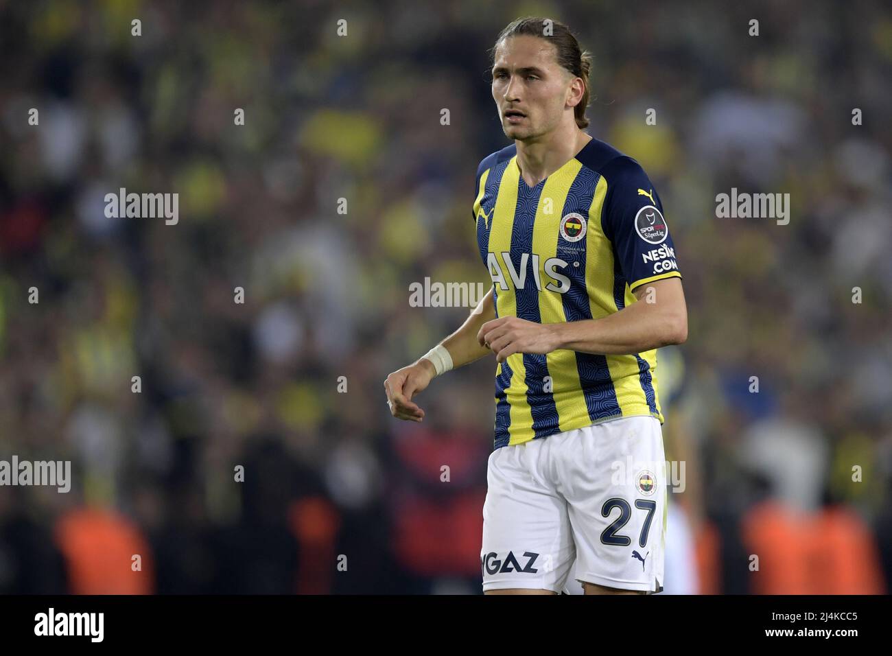 ISTANBUL - Miguel Crespo da Silva of Fenerbahce SK during the Turkish  Superliga match between Fenerbahce AS and Galatasaray AS at Ulker Fenerbahce  Sukru Saracoglu Stadium on April 10, 2022 in Istanbul,
