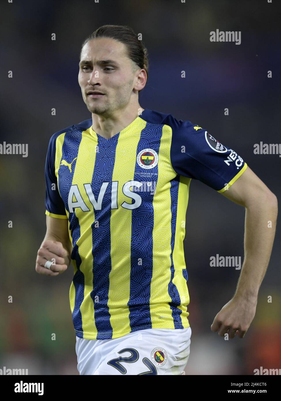 ISTANBUL - Miguel Crespo da Silva of Fenerbahce SK during the Turkish  Superliga match between Fenerbahce AS and Galatasaray AS at Ulker Fenerbahce  Sukru Saracoglu Stadium on April 10, 2022 in Istanbul,