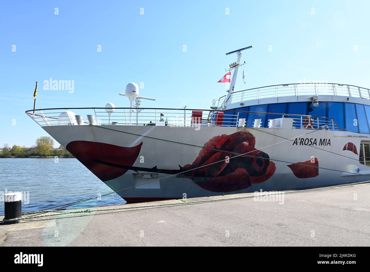 Vienna, Austria. Excursion ship A-ROSA MIA on the Danube Stock Photo