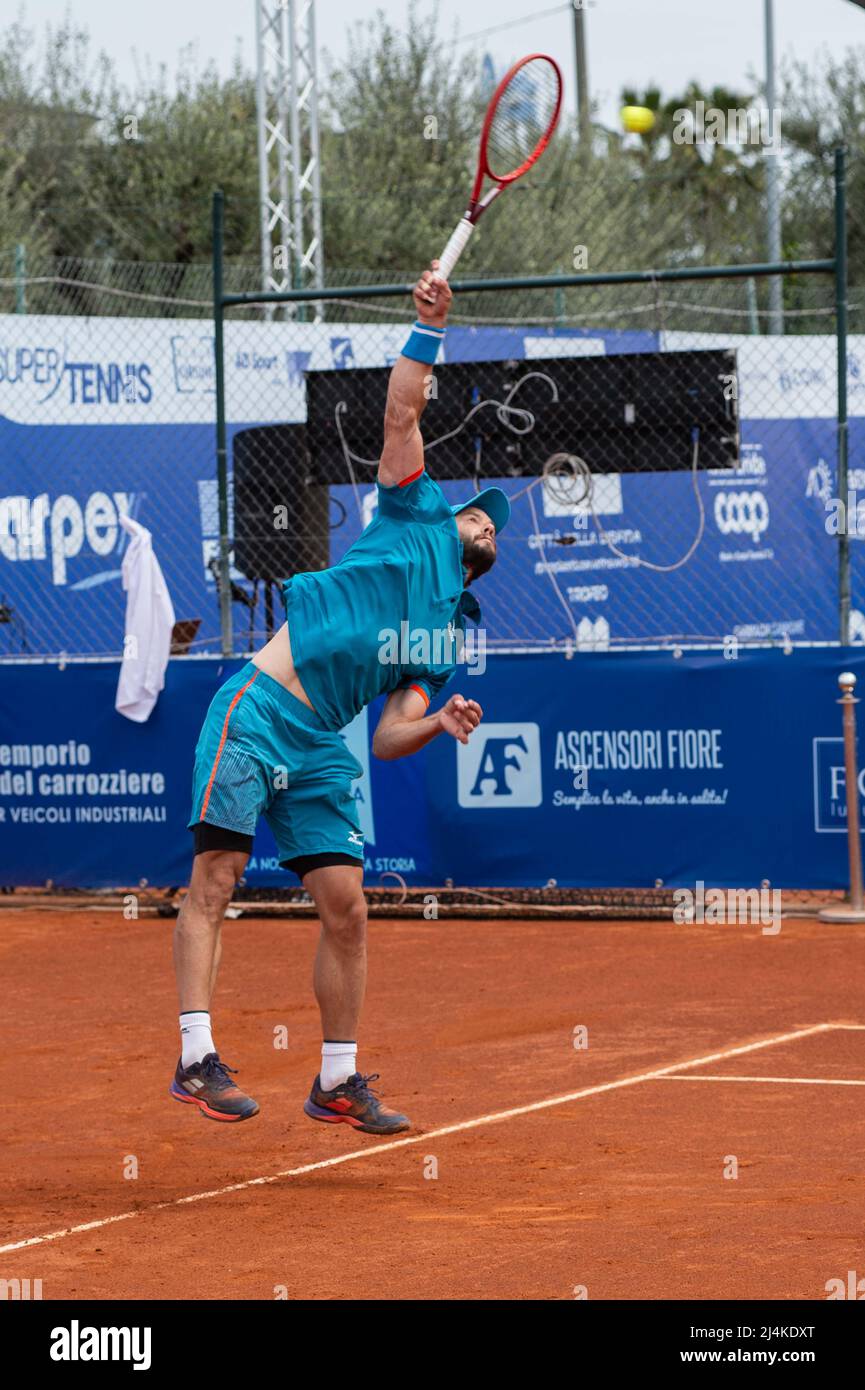 Barletta, Italy, 16th  April 2022 Mijian Zekić in action during Open Città della Disfida ATP Challenge Tour   Credit:  Gaetano Piazzolla Stock Photo