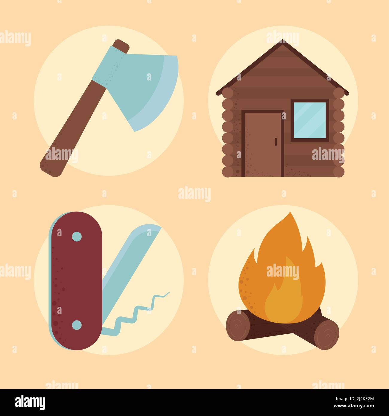 camping icon set Stock Vector Image & Art - Alamy