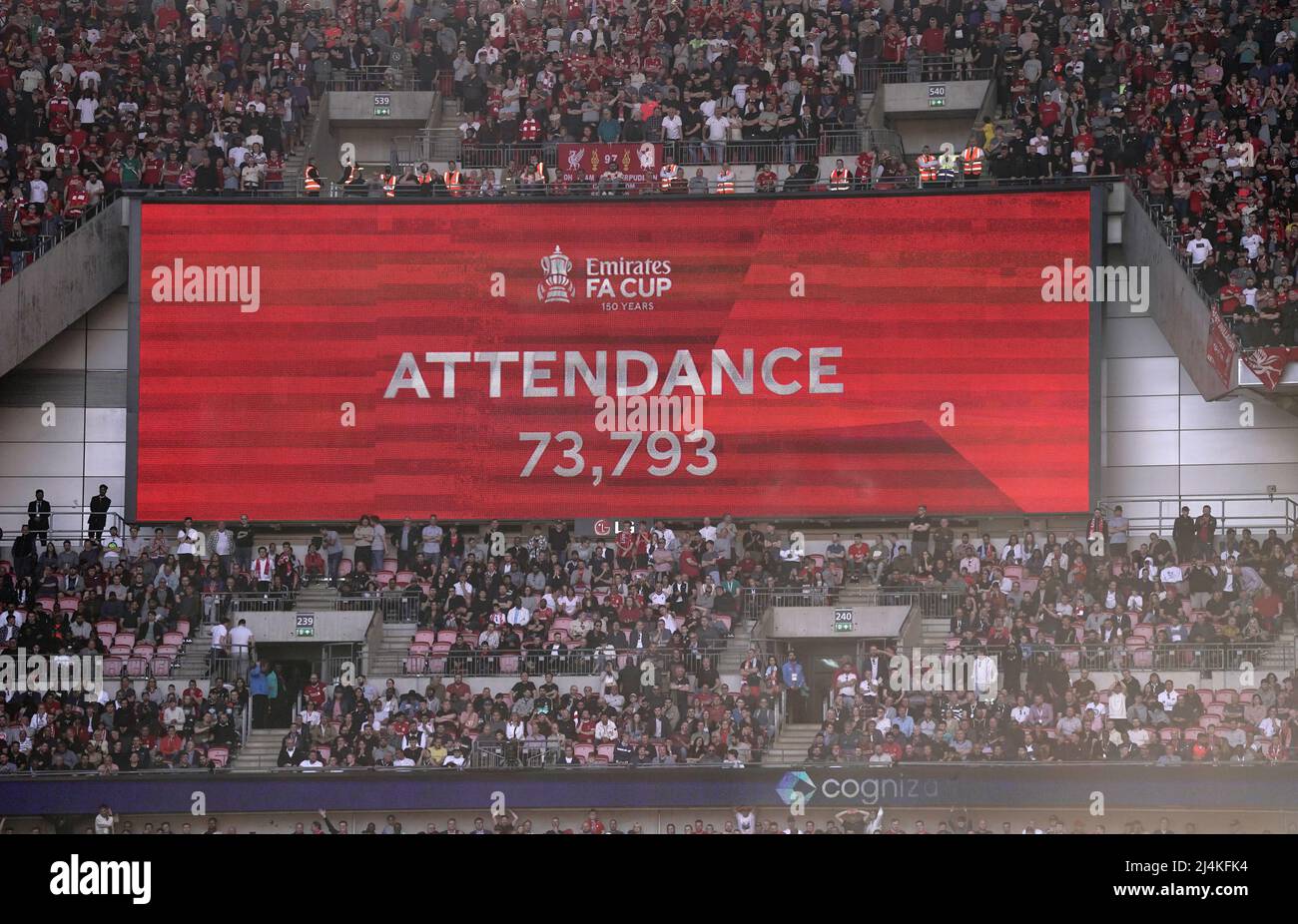 A view of the attendance displayed on the big screen during the