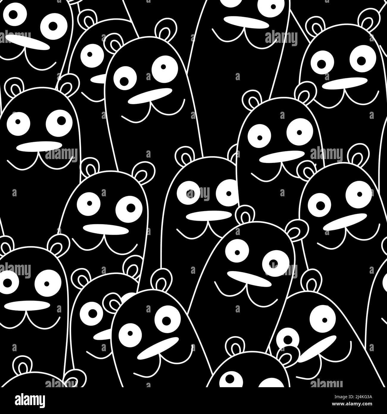 Kids seamless cartoon halloween bears pattern for fabrics and packaging and linens and kids and wrapping paper Stock Photo