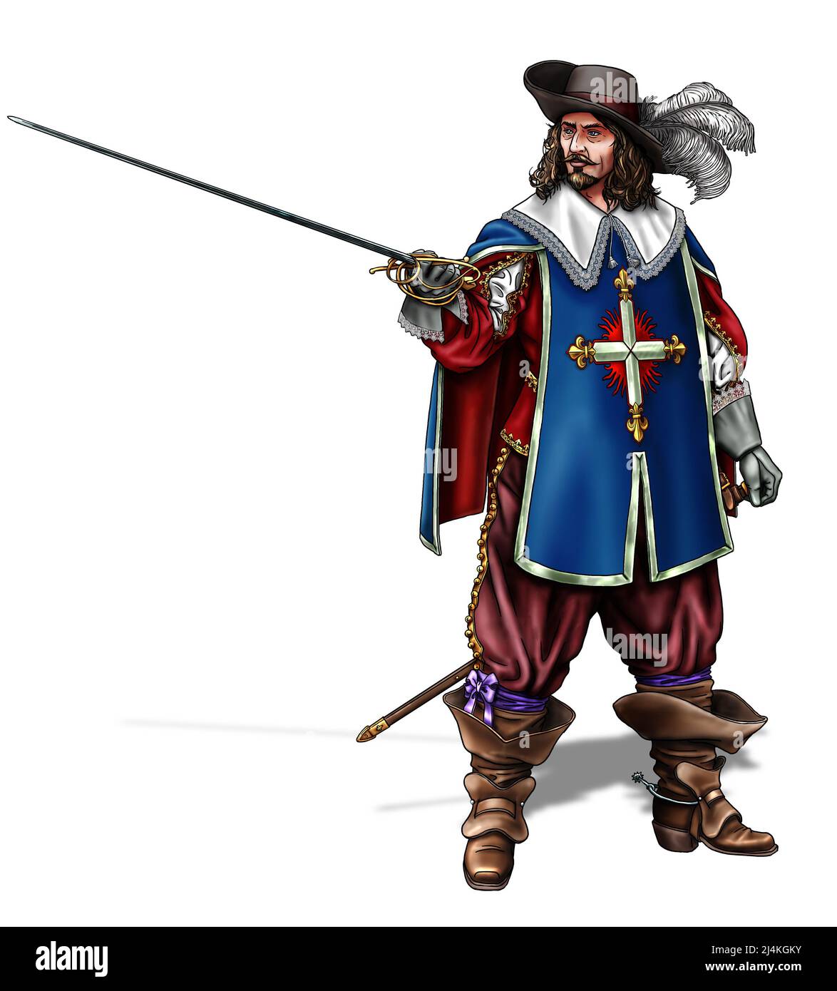 French musketeer, France 16th century. Alexander Dumas 'The Three Musketeers' Stock Photo