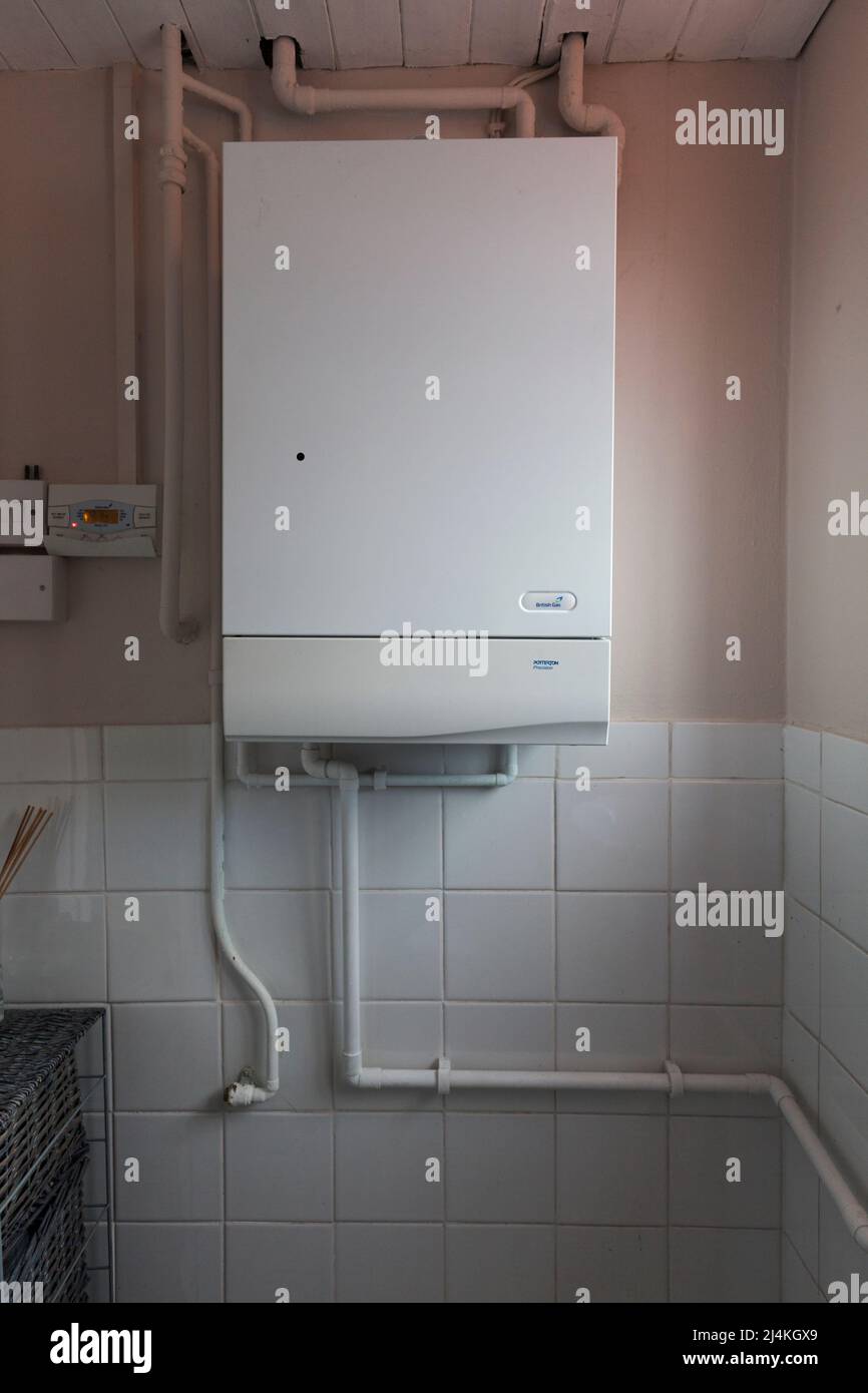 combi boiler, gas boiler, modulating boiler, domestic boiler, domestic heating, combi-boiler, heating Stock Photo