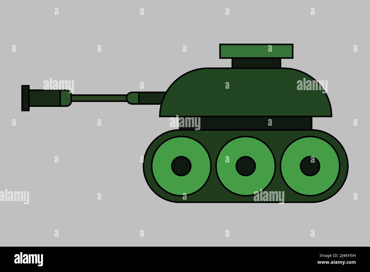 Tank side view flat design icon vector illustration Stock Vector