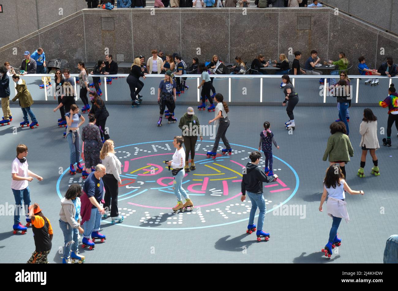 A discoinspired roller rink opens at Rockefeller Center in New York