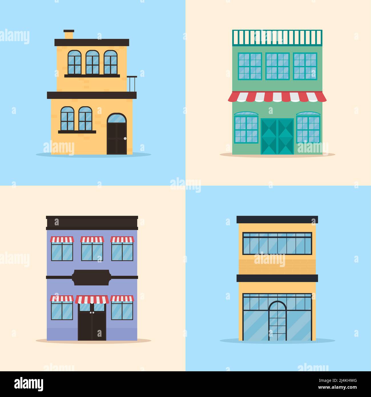 city buildings icon set Stock Vector Image & Art - Alamy