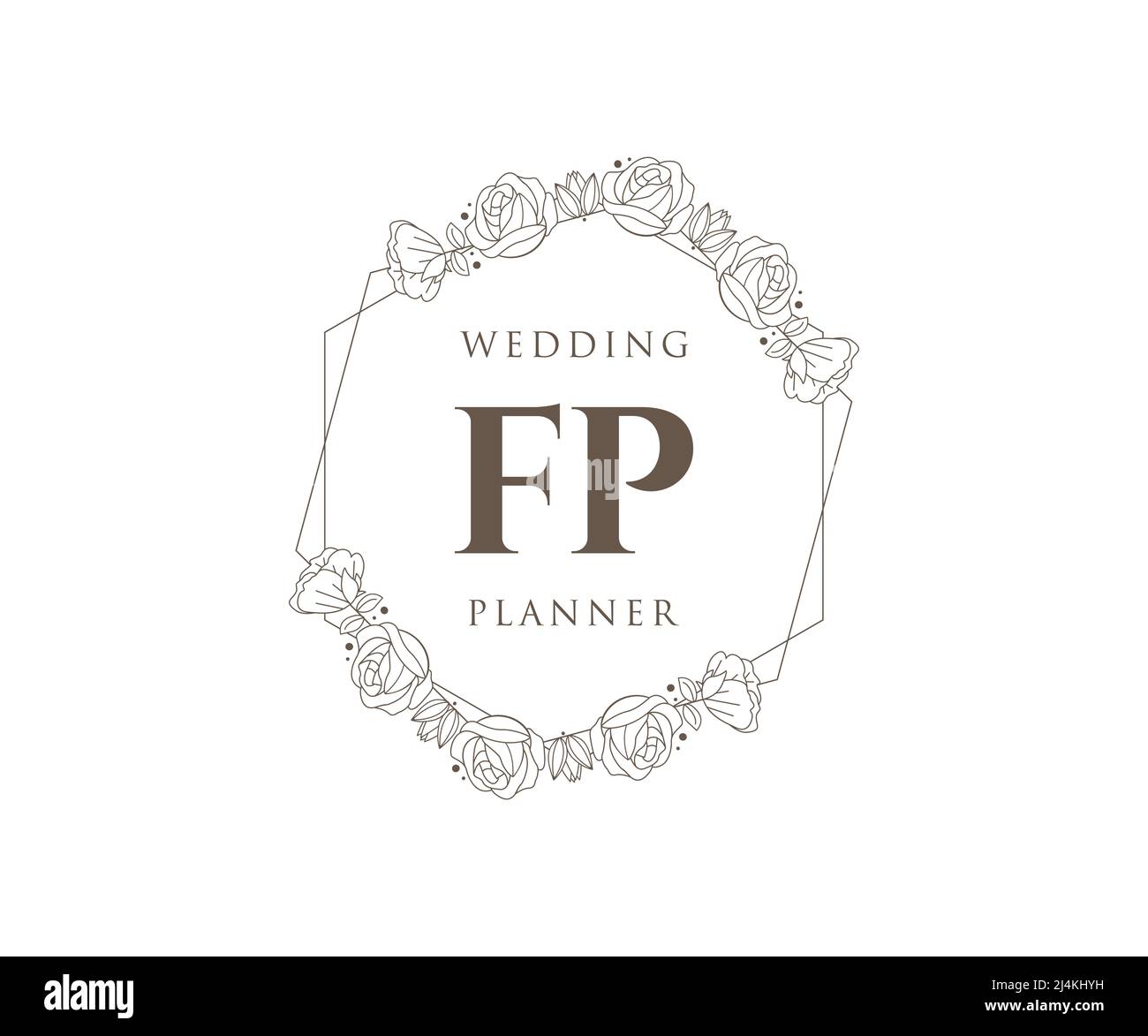 FP Initials letter Wedding monogram logos collection, hand drawn modern ...