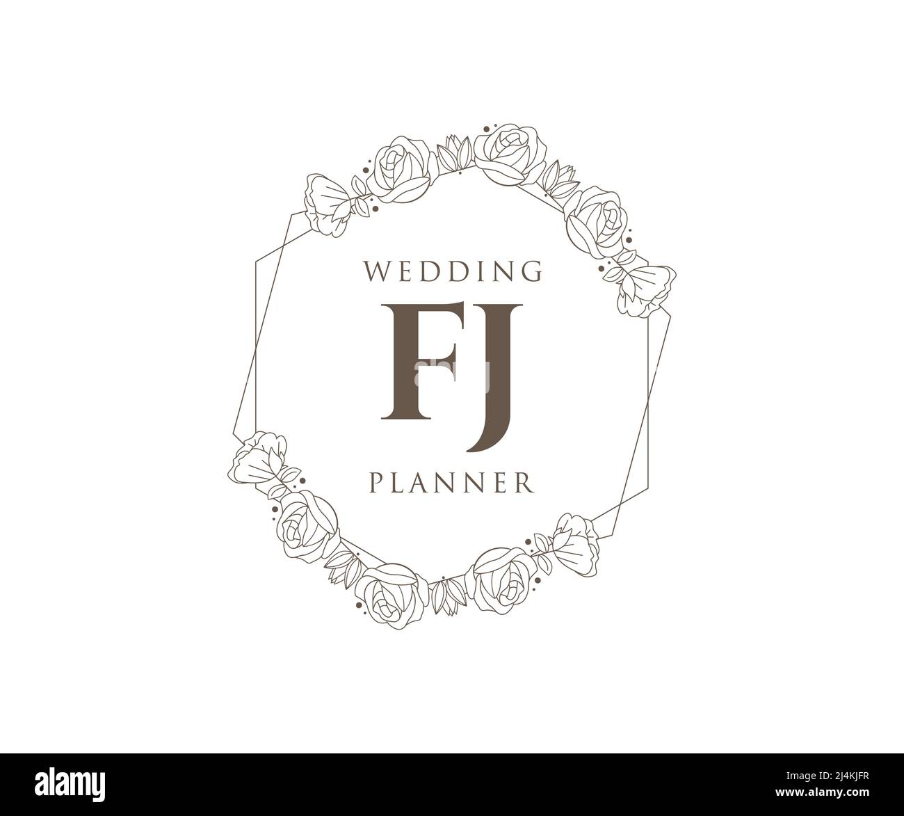 FJ Initials letter Wedding monogram logos collection, hand drawn modern ...