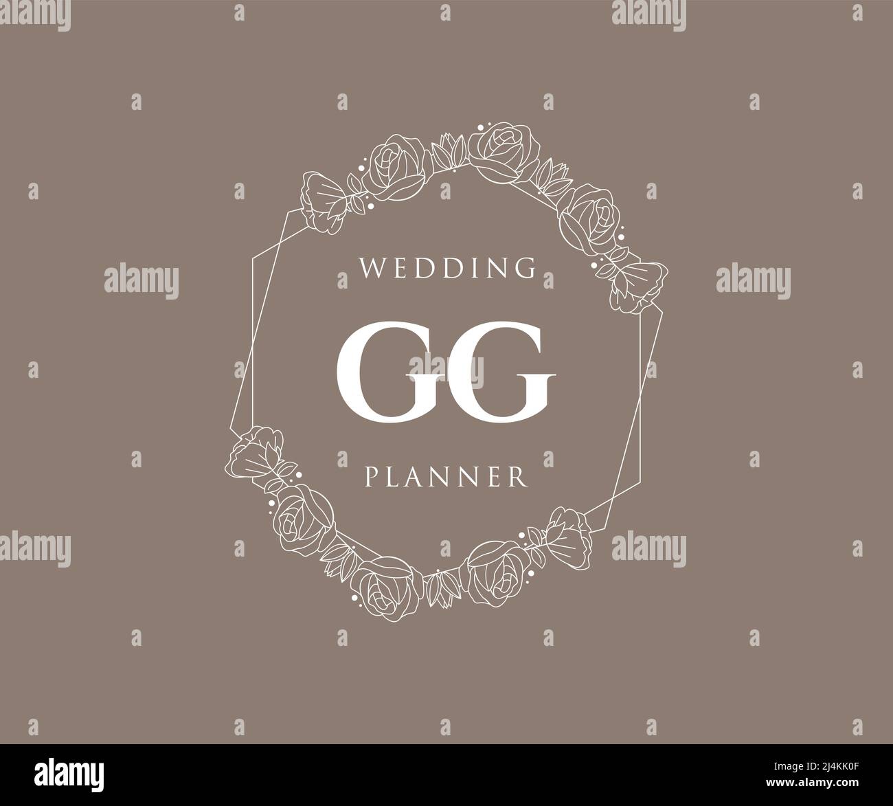 GG Initials letter Wedding monogram logos collection, hand drawn modern ...