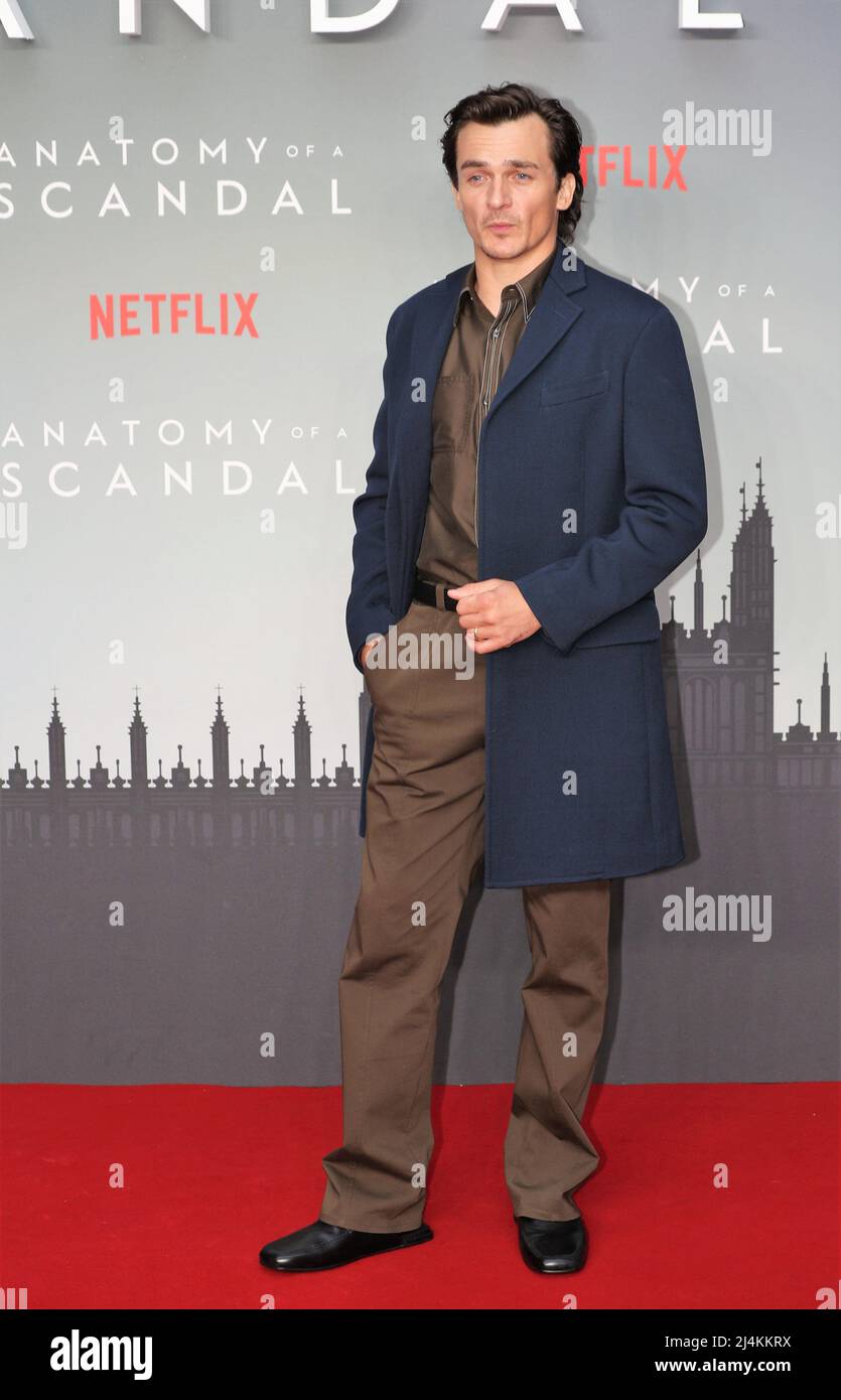 London, UK 14th April 2022, Rupert Friend attends the  World Premiere of Anatomy of a Scandal. Stock Photo