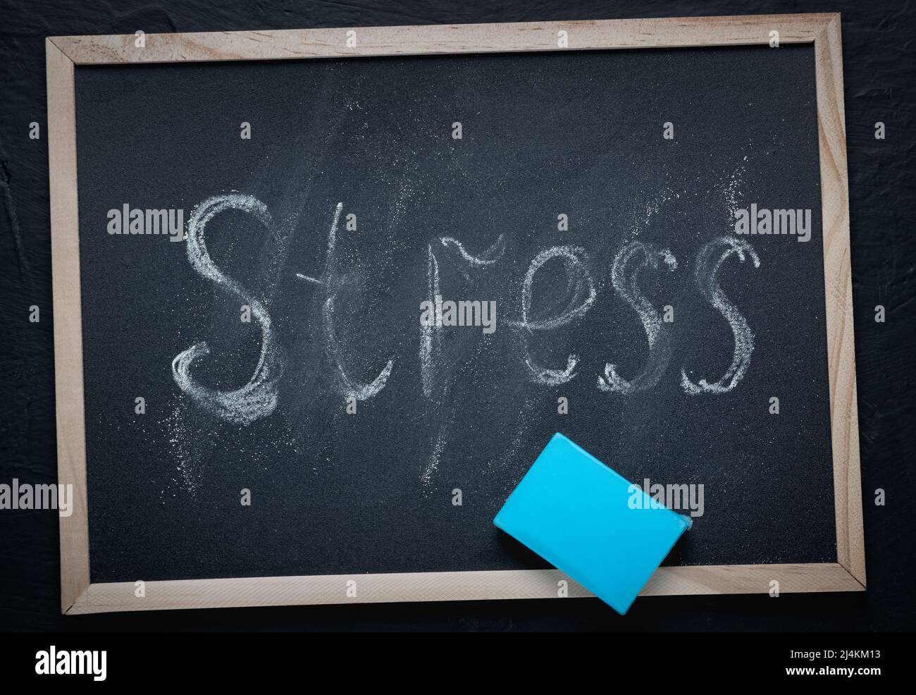 Stress inscription on black board Stock Photo