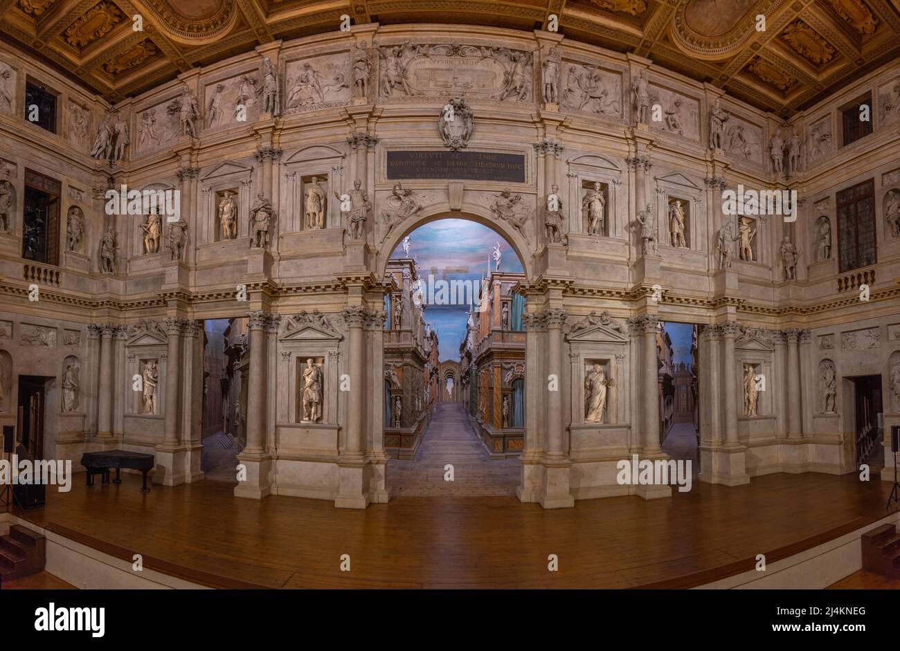 Vicenza, Italy, August 29, 2021: Teatro Olimpico in Italian town Vicenza Stock Photo