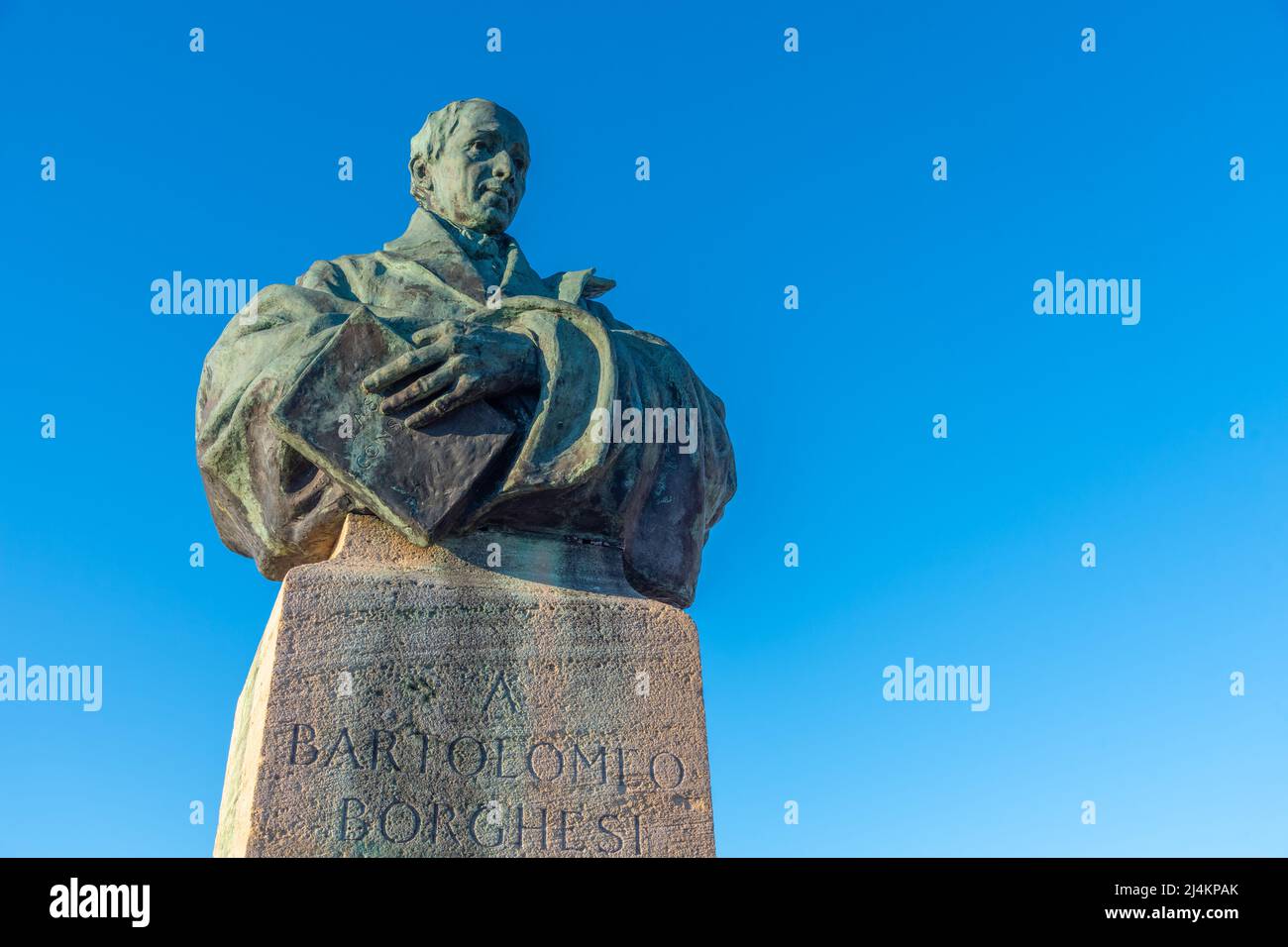 Citta di San Marino, San Marino, September 1, 2021: Monument of Bartolomeo Borghesi in San Marino. Stock Photo