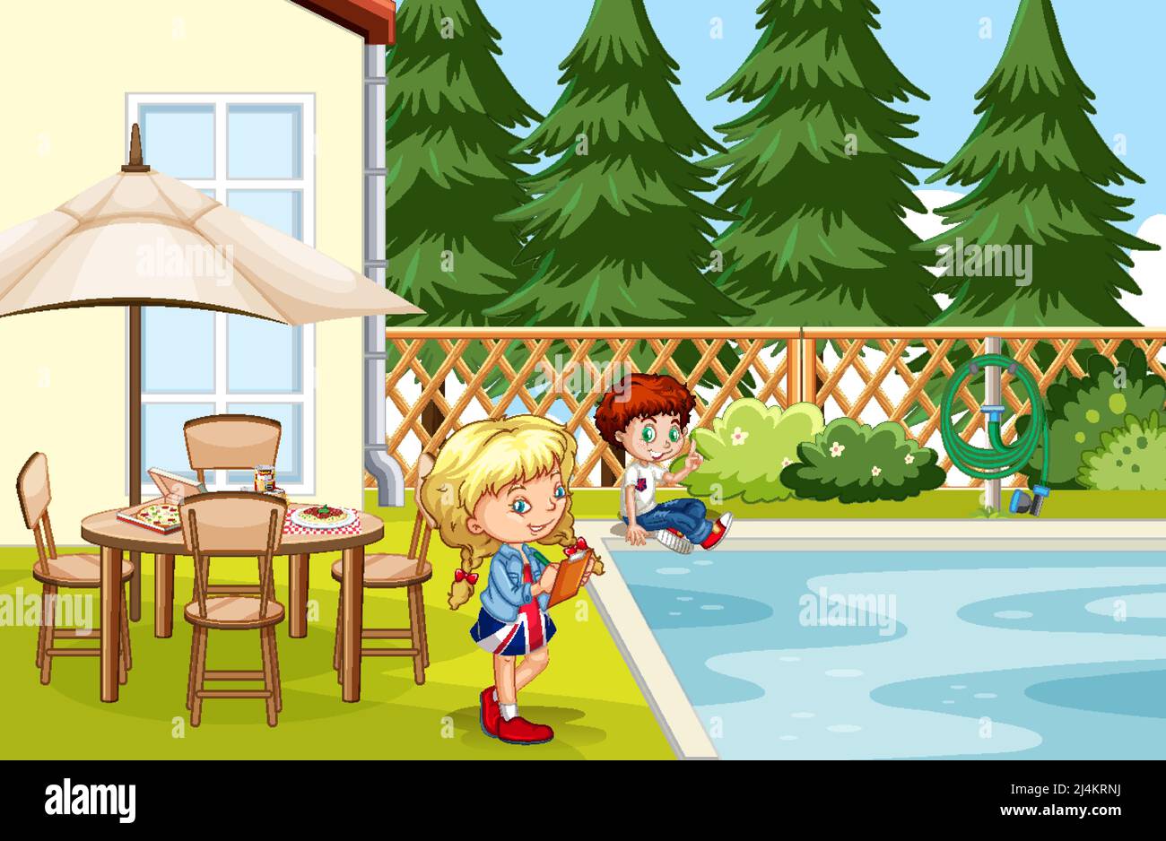 Scene with children in the park illustration Stock Vector Image & Art ...