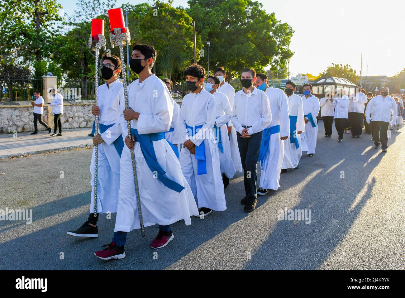 Procession of the Holy Burial, Easter, Merida, Yucatan, Mexico Stock Photo