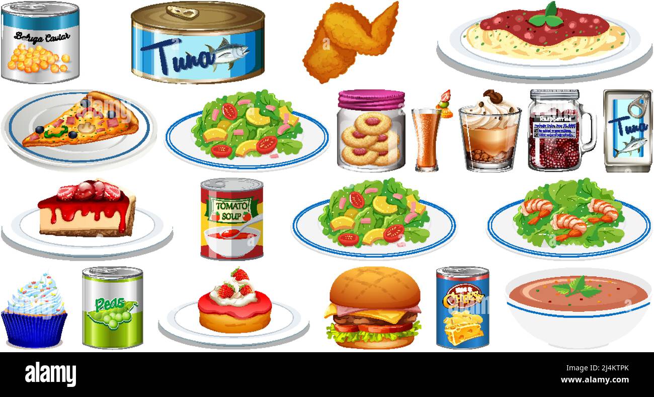 Set of different foods illustration Stock Vector Image & Art - Alamy