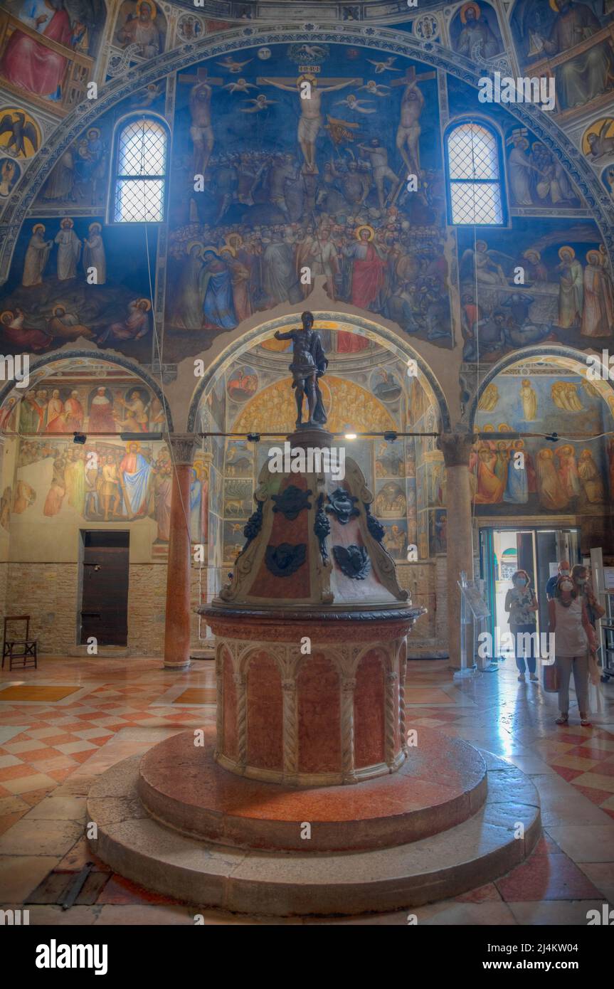 Padua, Italy, August 30, 2021: Interior of the Battistero di San ...