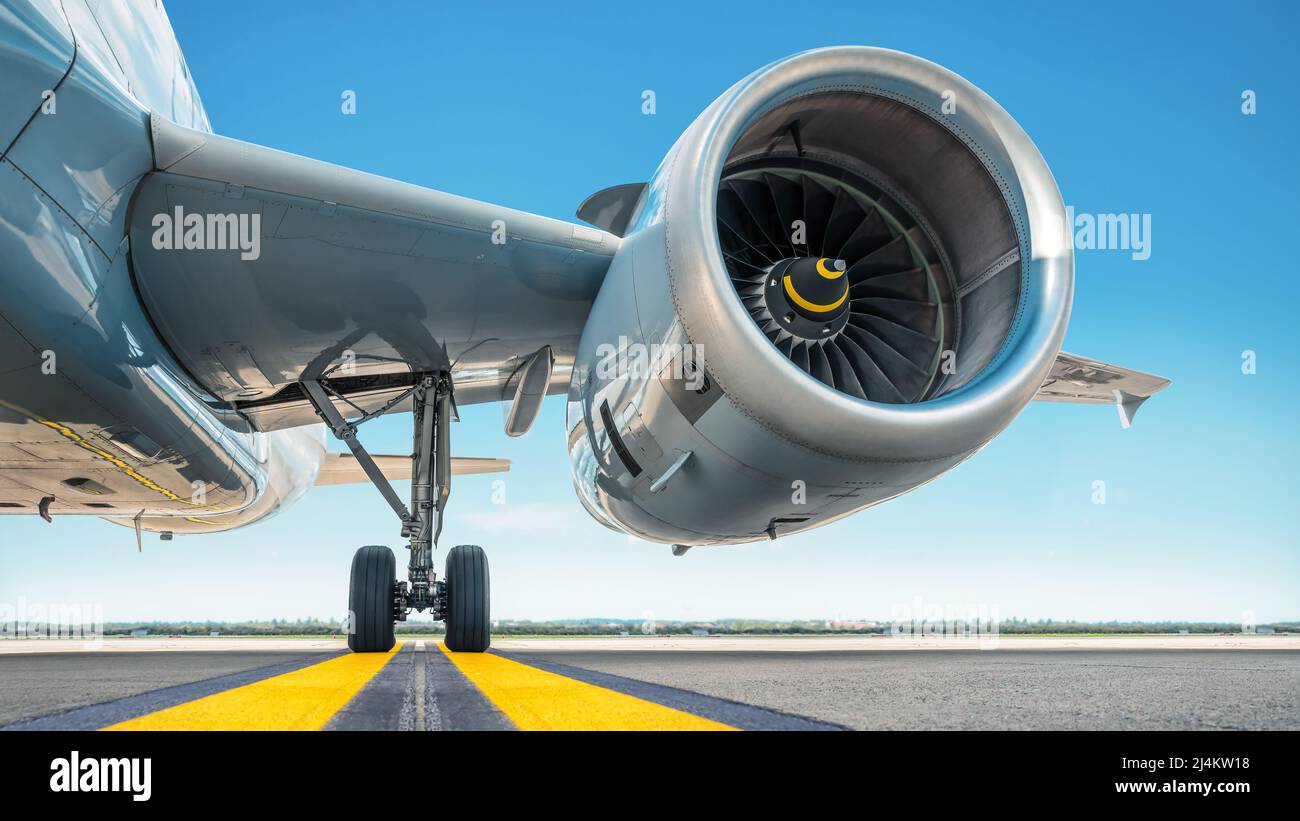 jet engine of an modern airliner Stock Photo