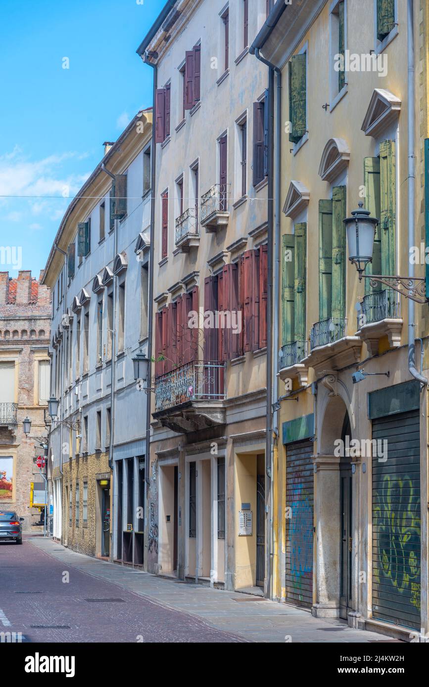 Padua, Italy, August 30, 2021 Historical houses in the old town of