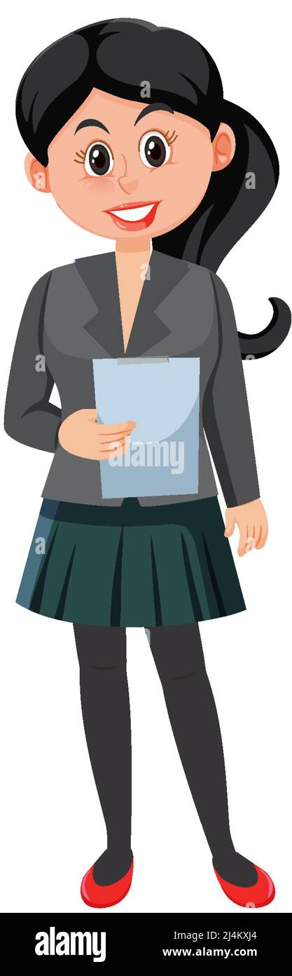 Businesswoman with happy face illustration Stock Vector Image & Art - Alamy