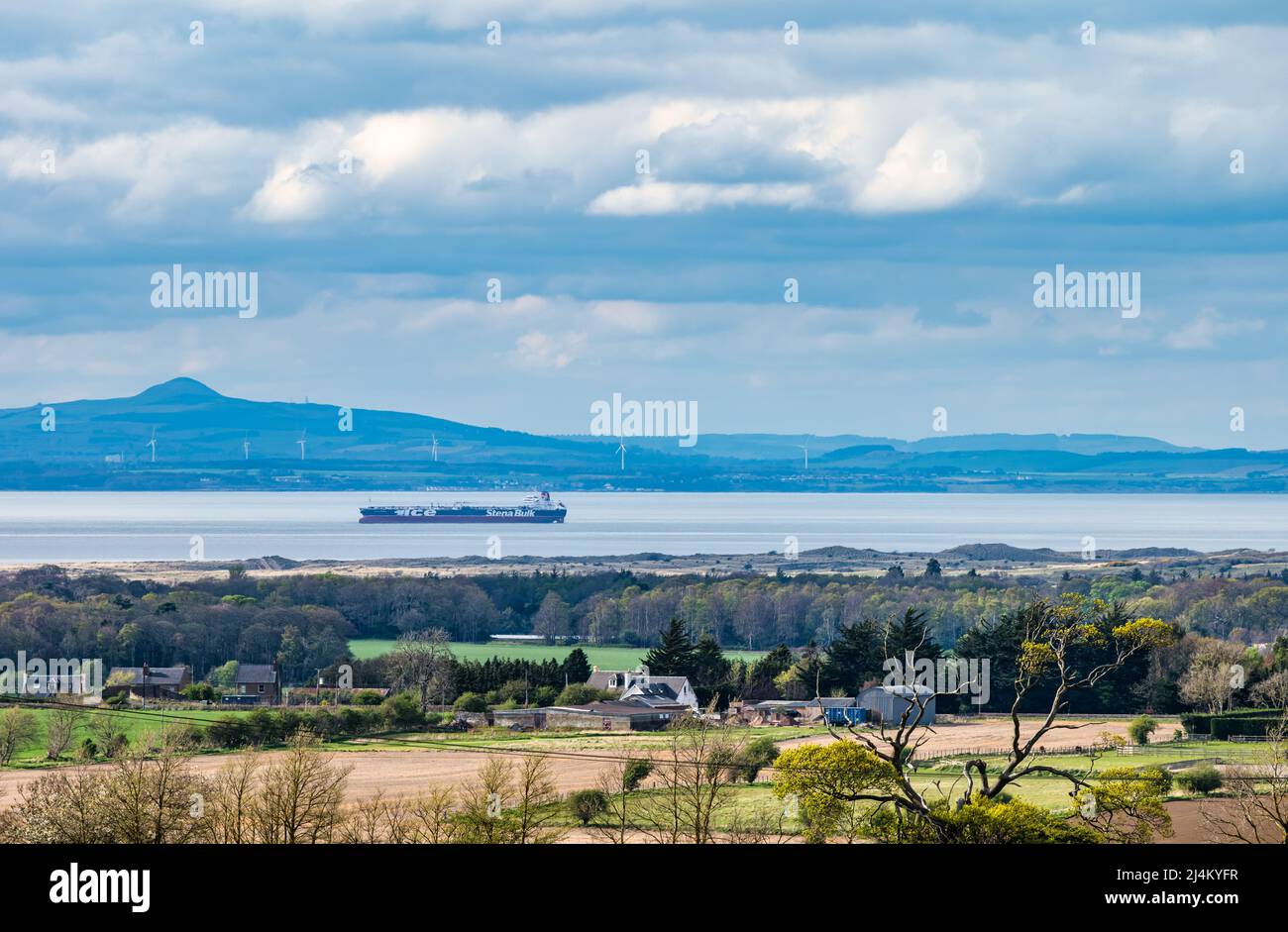 Stena Arctica crude oil tanker anchored in Firth of Forth between East Lothian and Fife, Scotland, UK Stock Photo