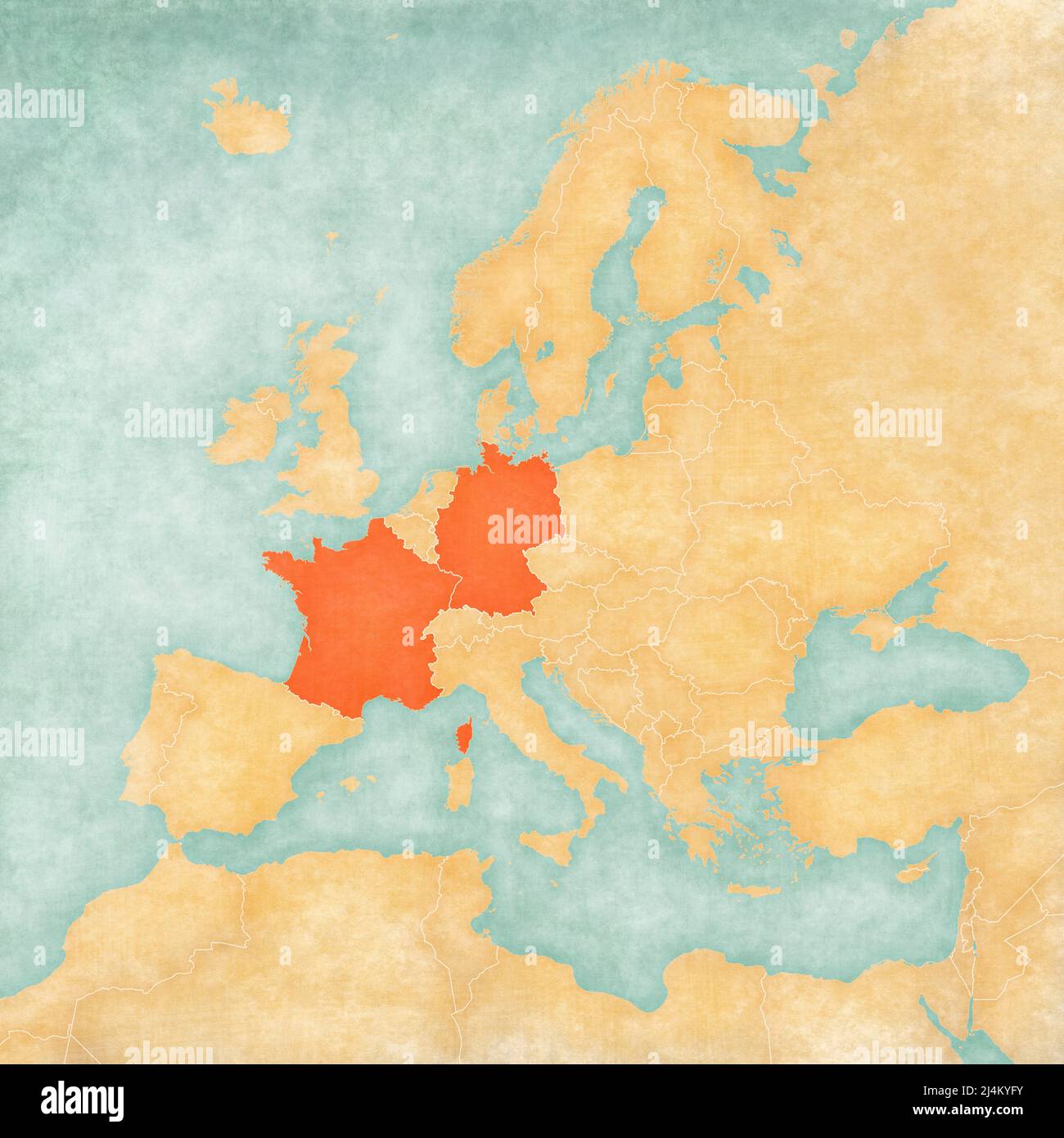 Retro map of france hi-res stock photography and images - Alamy