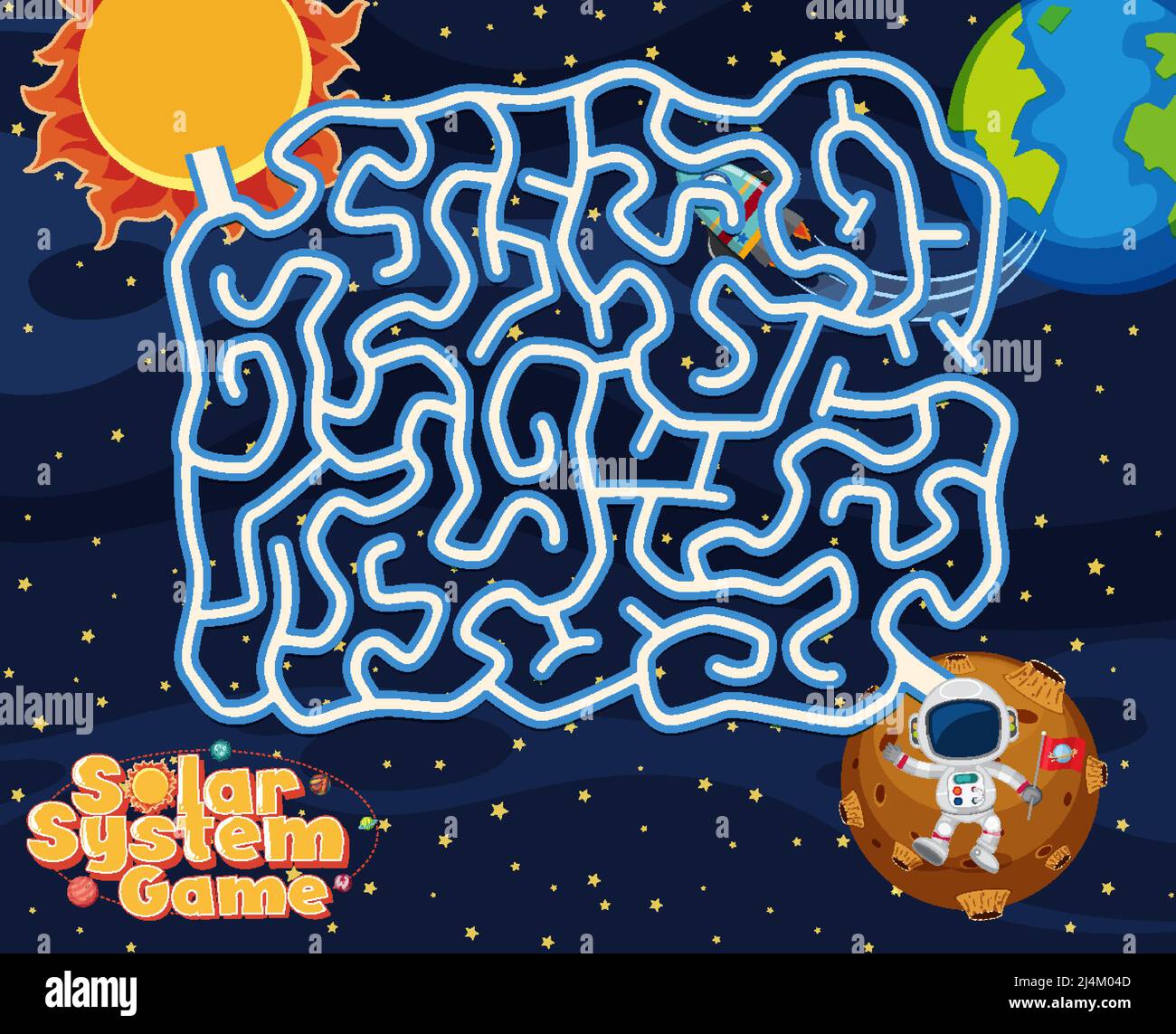 Game template with space theme background illustration Stock Vector ...