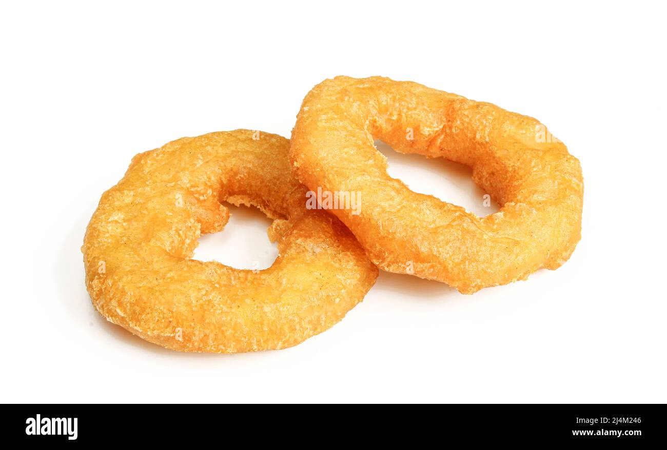 Redda Squid Rings Deep fried squid rings isolated on white background Stock Photo - Alamy