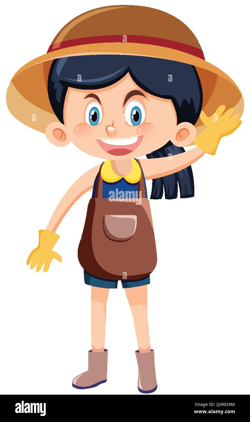 A girl in gardening outfits illustration Stock Vector Image & Art - Alamy