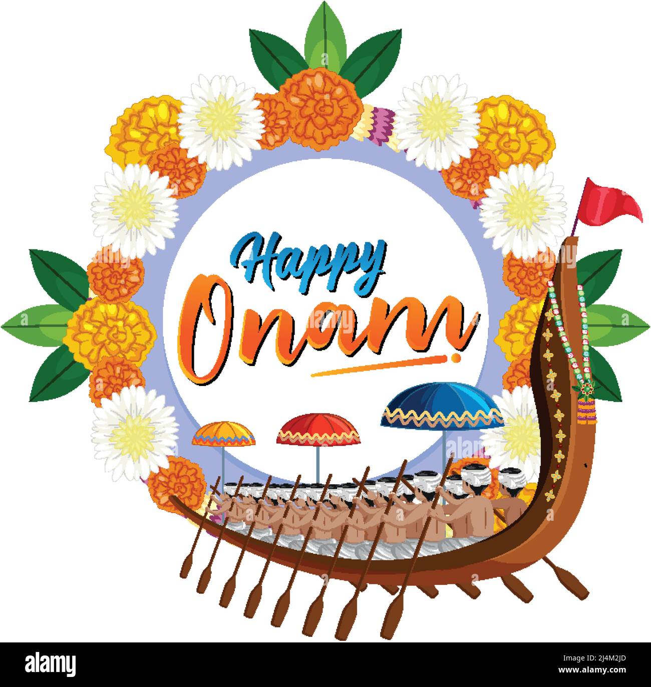 Onam Hindu harvest festival poster illustration Stock Vector Image