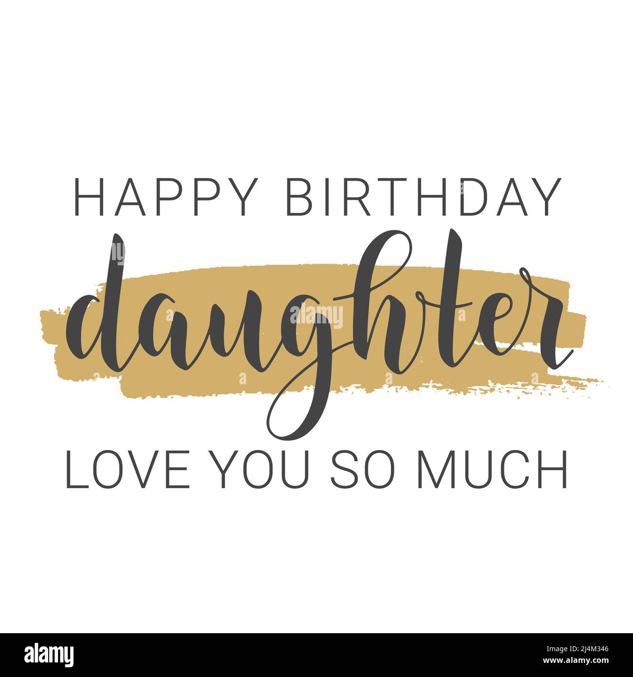 Handwritten Lettering of Happy Birthday Daughter. Template for ...