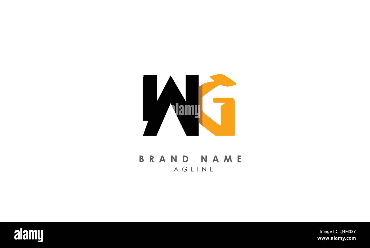 Alphabet letters Initials Monogram logo WG, GW, W and G Stock Vector
