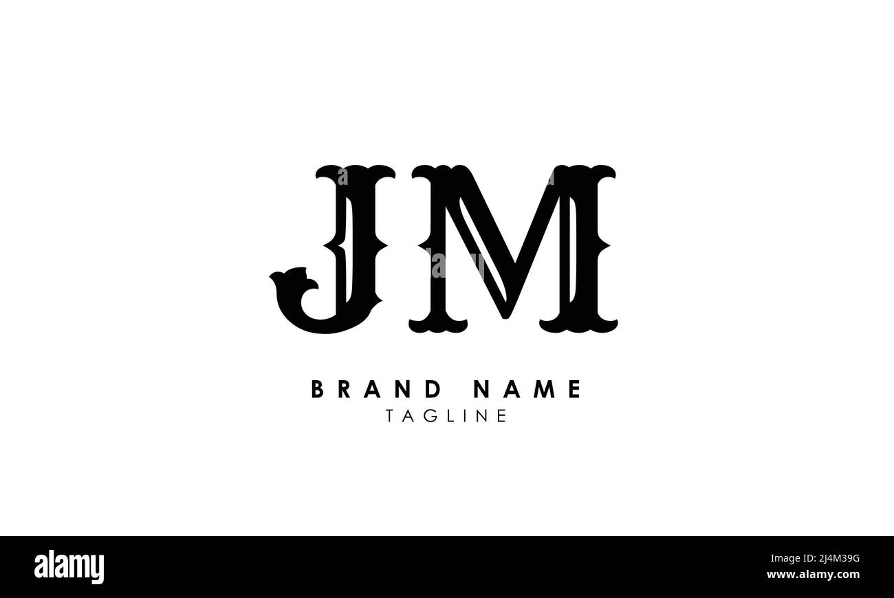 Alphabet letters Initials Monogram logo jm, mj, j and m Stock Vector