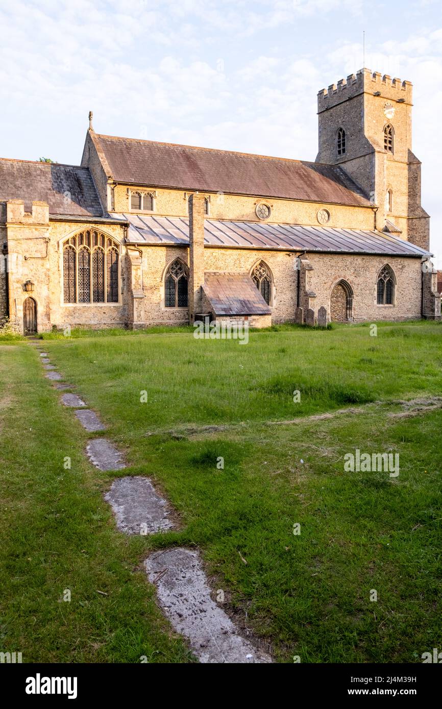 Church and churchyard of the Anglican Parish Church of St. Nicholas at Chipping Hill, Witham Essex. Stock Photo