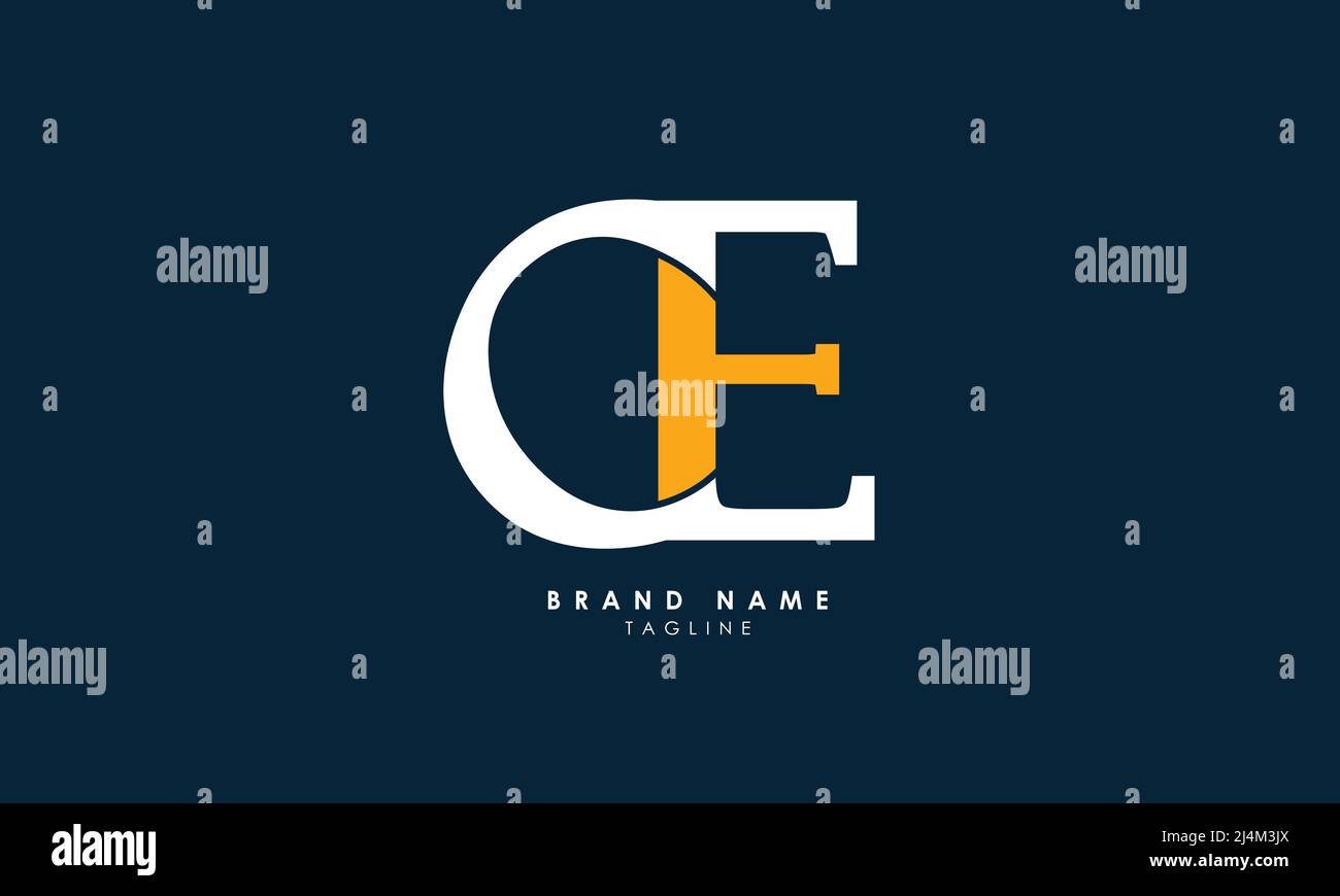 Alphabet letters Initials Monogram logo CE, EC, C and E Stock Vector