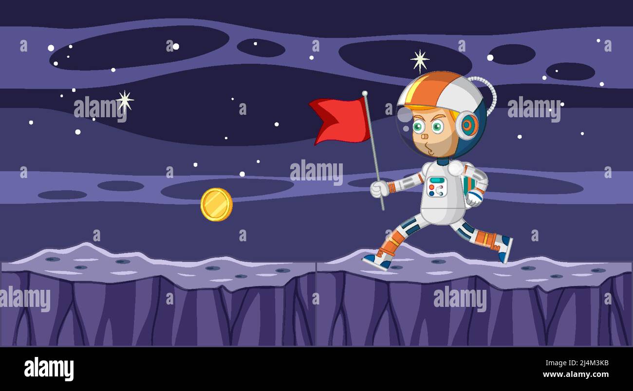 Scene with astronaut in space illustration Stock Vector Image & Art - Alamy