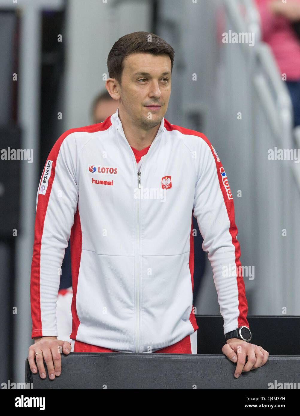 April 16, 2022, Radom, Warsaw, Polska: 16.04.2022, Radom, tenis, Billie  Jean King Cup, Polska - Rumunia,..N/z Kapitan Dawid Celt (POL),..fot.  Tomasz Jastrzebowski / Foto Olimpik....Ã'Ã'....16.04.2022, Radom, tennis,  Billie Jean King Cup, Poland -