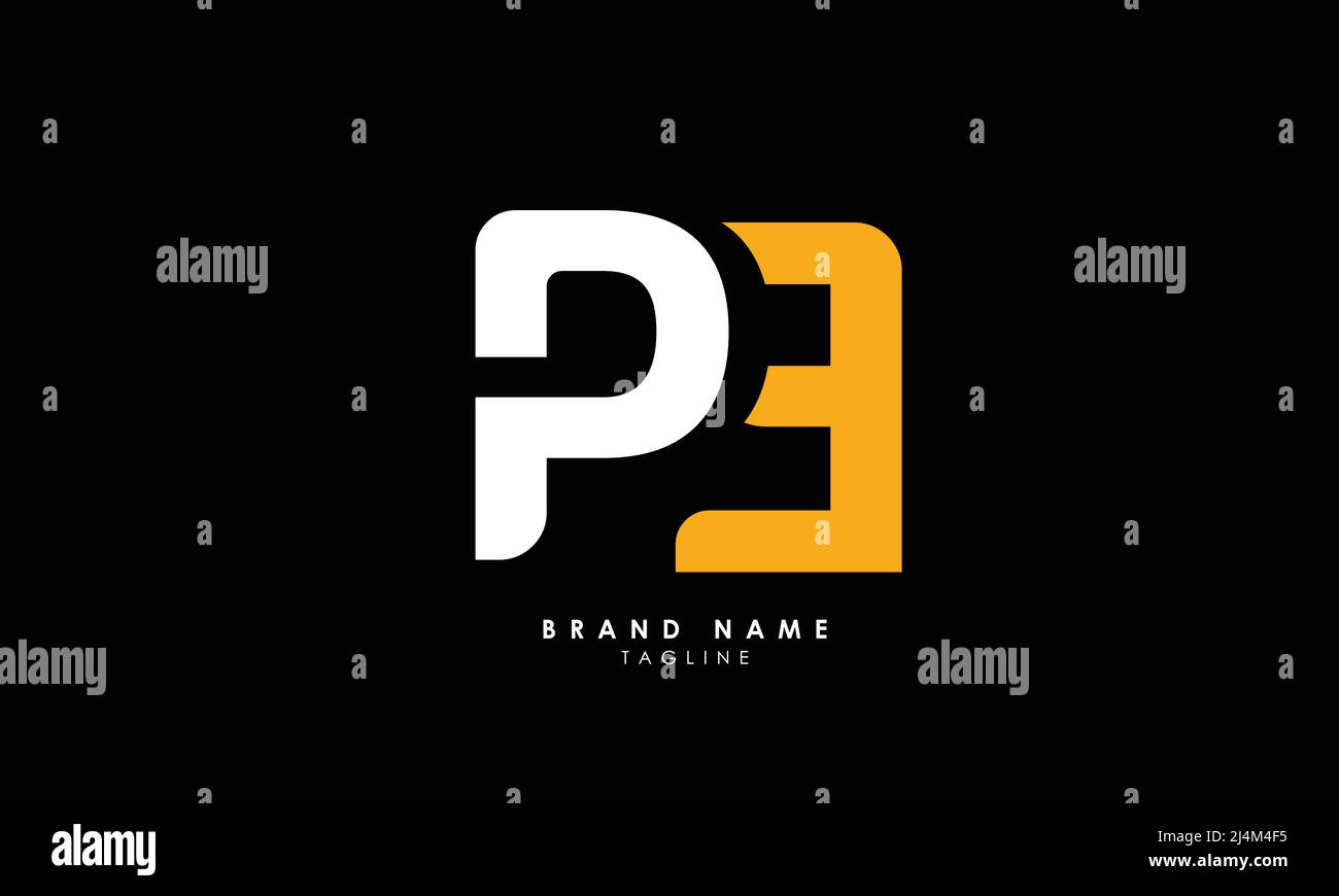 Alphabet letters Initials Monogram logo EP, PE, P and E Stock Vector