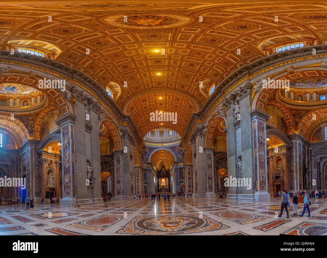 Rome, Italy, October 4, 2021: Interior of Basilica di San Pietro in Vatican Stock Photo
