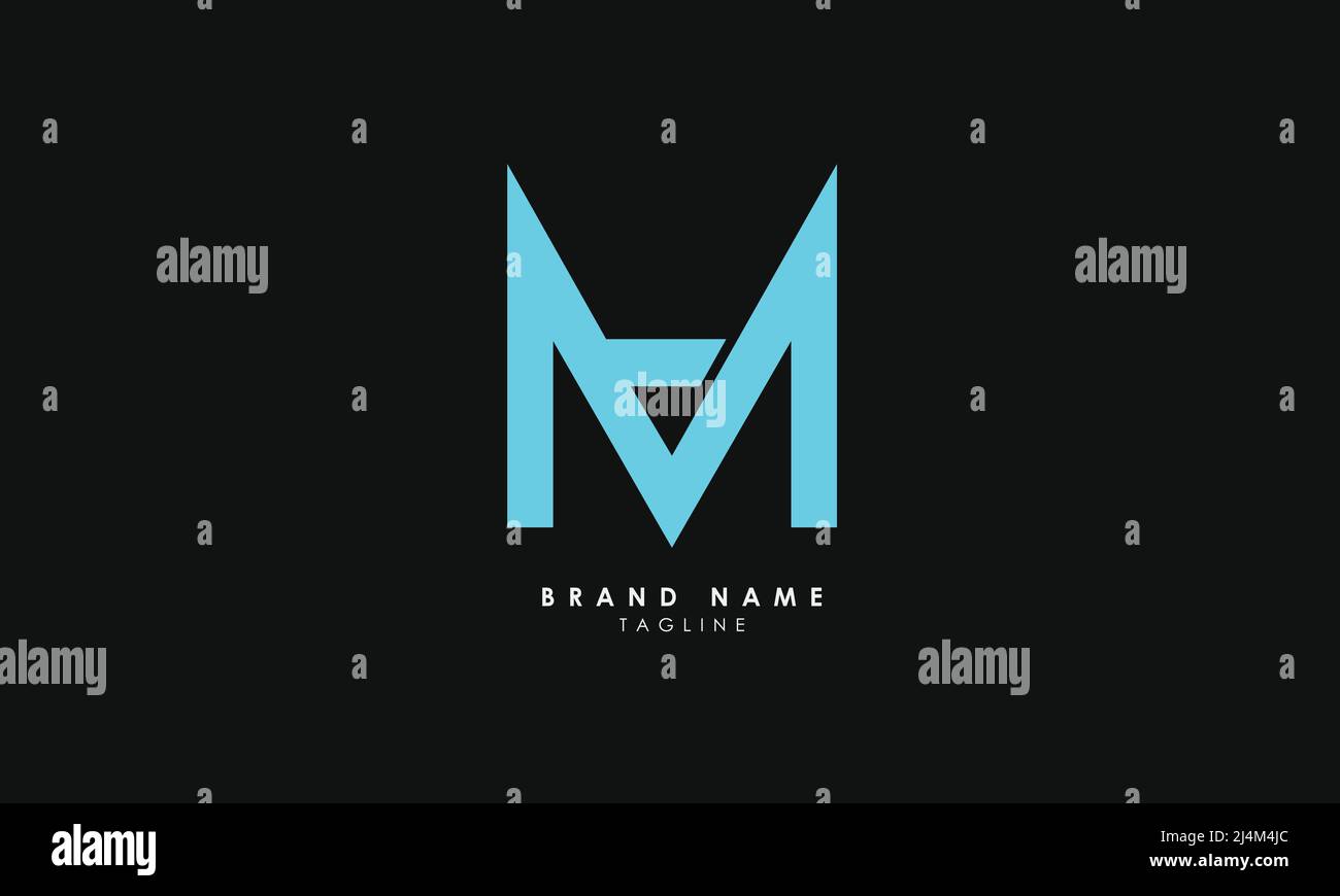 Alphabet letters Initials Monogram logo MV, VM, M and V Stock Vector