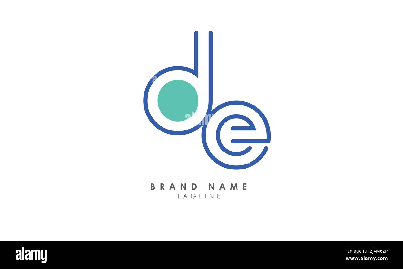 Alphabet letters Initials Monogram logo DE, ED, D and E Stock Vector