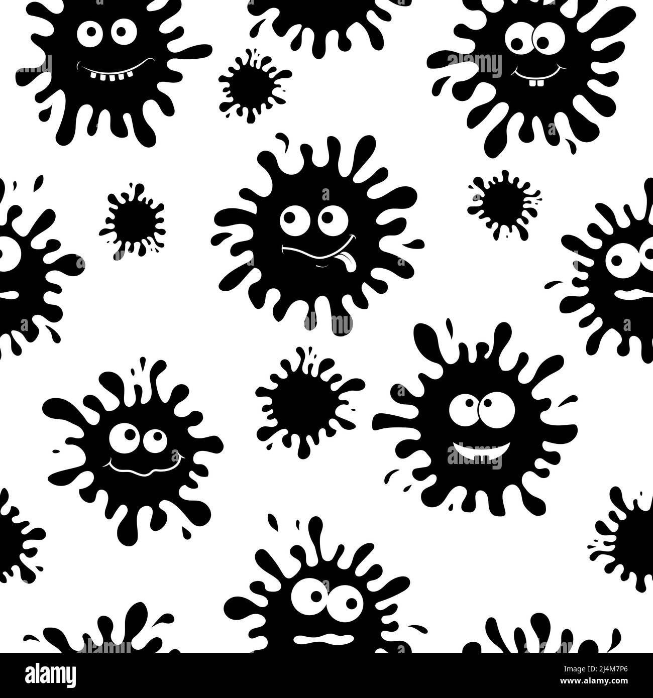 blob pattern character with emotion, isolated vector illustration Stock Vector